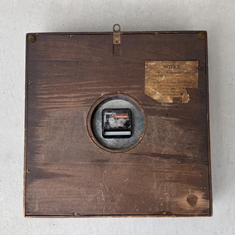 画像2: VINTAGE ANTIQUE WALL CLOCK MAZDA SESSIONS ヴィンテージ アンティーク ウォールクロック マツダ セッション 壁掛け時計 /  ウッド 木製 四角形 アドバタイジング 企業物 店舗什器 アメリカ