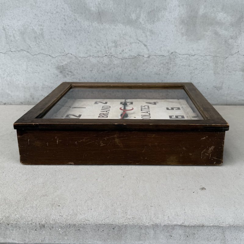 画像5: VINTAGE ANTIQUE WALL CLOCK FERN BRAND CHOCOLATES SESSIONS ヴィンテージ アンティーク ウォールクロック セッション 壁掛け時計 /  ウッド 木製 四角形 アドバタイジング 企業物 店舗什器 アメリカ