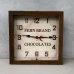 画像1: VINTAGE ANTIQUE WALL CLOCK FERN BRAND CHOCOLATES SESSIONS ヴィンテージ アンティーク ウォールクロック セッション 壁掛け時計 /  ウッド 木製 四角形 アドバタイジング 企業物 店舗什器 アメリカ (1)