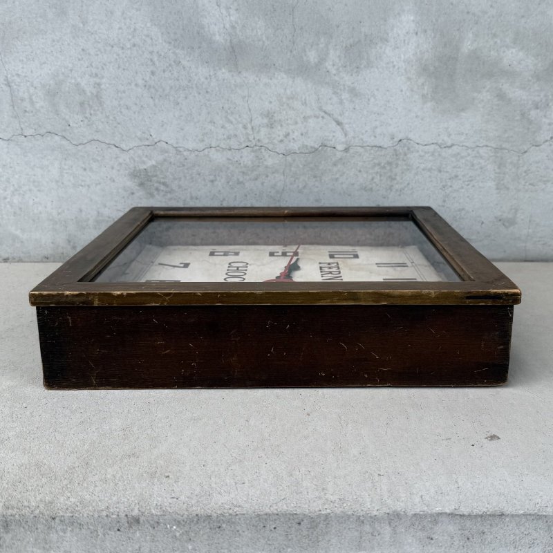 画像6: VINTAGE ANTIQUE WALL CLOCK FERN BRAND CHOCOLATES SESSIONS ヴィンテージ アンティーク ウォールクロック セッション 壁掛け時計 /  ウッド 木製 四角形 アドバタイジング 企業物 店舗什器 アメリカ