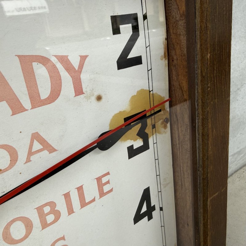 画像8: VINTAGE ANTIQUE WALL CLOCK MAZDA SESSIONS ヴィンテージ アンティーク ウォールクロック マツダ セッション 壁掛け時計 /  ウッド 木製 四角形 アドバタイジング 企業物 店舗什器 アメリカ
