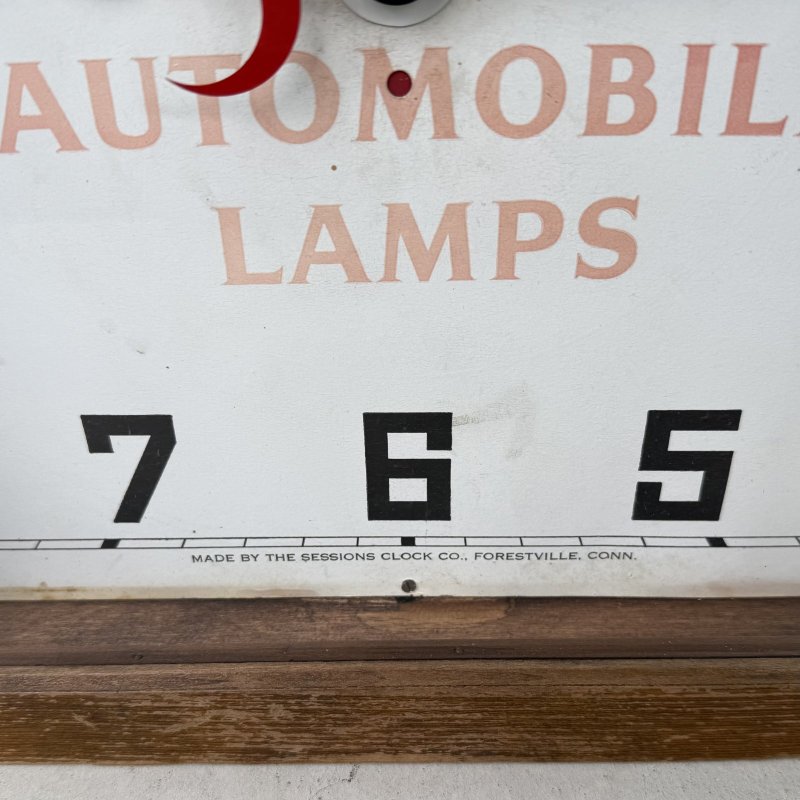 画像10: VINTAGE ANTIQUE WALL CLOCK MAZDA SESSIONS ヴィンテージ アンティーク ウォールクロック マツダ セッション 壁掛け時計 /  ウッド 木製 四角形 アドバタイジング 企業物 店舗什器 アメリカ