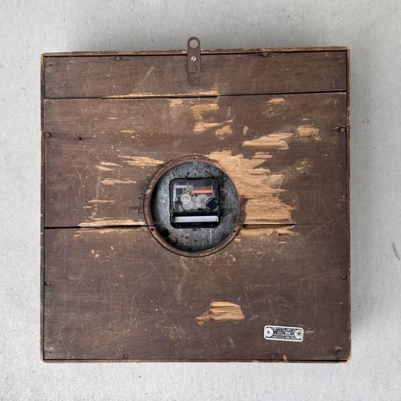 画像2: VINTAGE ANTIQUE WALL CLOCK FERN BRAND CHOCOLATES SESSIONS ヴィンテージ アンティーク ウォールクロック セッション 壁掛け時計 /  ウッド 木製 四角形 アドバタイジング 企業物 店舗什器 アメリカ