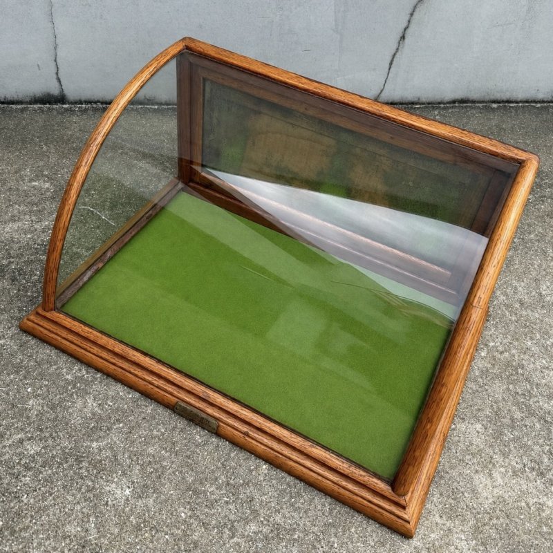 画像4: VINTAGE ANTIQUE CURVED GLASS SHOWCASE ヴィンテージアンティーク カーブガラス ショーケース ガラスケース / ディスプレイケース ラウンドガラス カウンターケース ウッド 木製 店舗什器 アメリカ