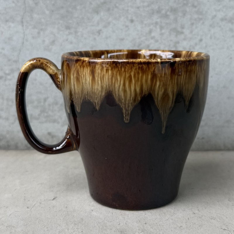 画像2: VINTAGE ANTIQUE POTTERY MUGCUP ヴィンテージ アンティーク マグカップ ブラウンドリップグレーズ コップ 食器 陶器 / コーヒーカップ ブラウン 茶色 カフェ 喫茶店 店舗什器 アメリカ d