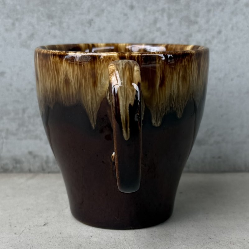 画像3: VINTAGE ANTIQUE POTTERY MUGCUP ヴィンテージ アンティーク マグカップ ブラウンドリップグレーズ コップ 食器 陶器 / コーヒーカップ ブラウン 茶色 カフェ 喫茶店 店舗什器 アメリカ d