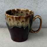 VINTAGE ANTIQUE POTTERY MUGCUP ヴィンテージ アンティーク マグカップ ブラウンドリップグレーズ コップ 食器 陶器 / コーヒーカップ ブラウン 茶色 カフェ 喫茶店 店舗什器 アメリカ g