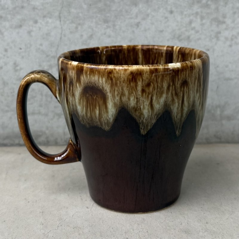 画像2: VINTAGE ANTIQUE POTTERY MUGCUP ヴィンテージ アンティーク マグカップ ブラウンドリップグレーズ コップ 食器 陶器 / コーヒーカップ ブラウン 茶色 カフェ 喫茶店 店舗什器 アメリカ g
