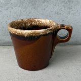 VINTAGE ANTIQUE HULL POTTERY MUGCUP ヴィンテージ アンティーク ハル マグカップ ブラウンドリップ コップ 食器 陶器 / コーヒーカップ  ブラウン 茶色 カフェ 喫茶店 店舗什器 アメリカ e