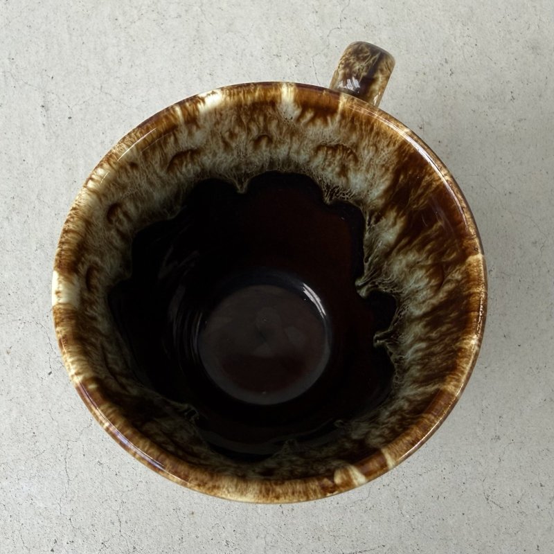 画像5: VINTAGE ANTIQUE POTTERY MUGCUP ヴィンテージ アンティーク マグカップ ブラウンドリップグレーズ コップ 食器 陶器 / コーヒーカップ ブラウン 茶色 カフェ 喫茶店 店舗什器 アメリカ g