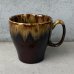 画像1: VINTAGE ANTIQUE POTTERY MUGCUP ヴィンテージ アンティーク マグカップ ブラウンドリップグレーズ コップ 食器 陶器 / コーヒーカップ ブラウン 茶色 カフェ 喫茶店 店舗什器 アメリカ d (1)