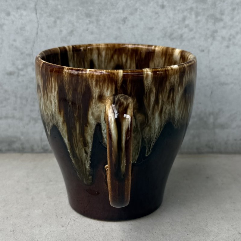 画像3: VINTAGE ANTIQUE POTTERY MUGCUP ヴィンテージ アンティーク マグカップ ブラウンドリップグレーズ コップ 食器 陶器 / コーヒーカップ ブラウン 茶色 カフェ 喫茶店 店舗什器 アメリカ g