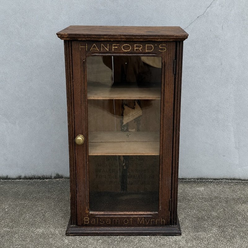 画像2: VINTAGE ANTIQUE WOODEN SHOWCASE ヴィンテージアンティーク ショーケース ガラスケース / ディスプレイケース カウンターケース ウッド 木製 卓上 薬屋 店舗什器 アメリカ