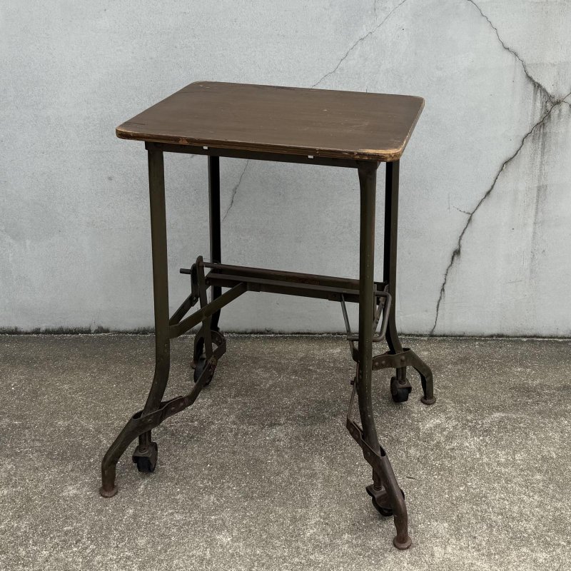 画像1: VINTAGE ANTIQUE TOLEDO UHL STEEL TABLE ヴィンテージ アンティーク トレド タイプライターテーブル / インダストリアル ディスプレイ 棚 家具 アイアン 店舗什器 アメリカ