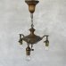 画像1: VINTAGE ANTIQUE LIGHT ヴィンテージ アンティーク シャンデリア パンライト 吊り下げライト  天井照明 / 3灯 ライト ペンダントランプ 真鍮 店舗什器 E26 アメリカ USA (2) (1)