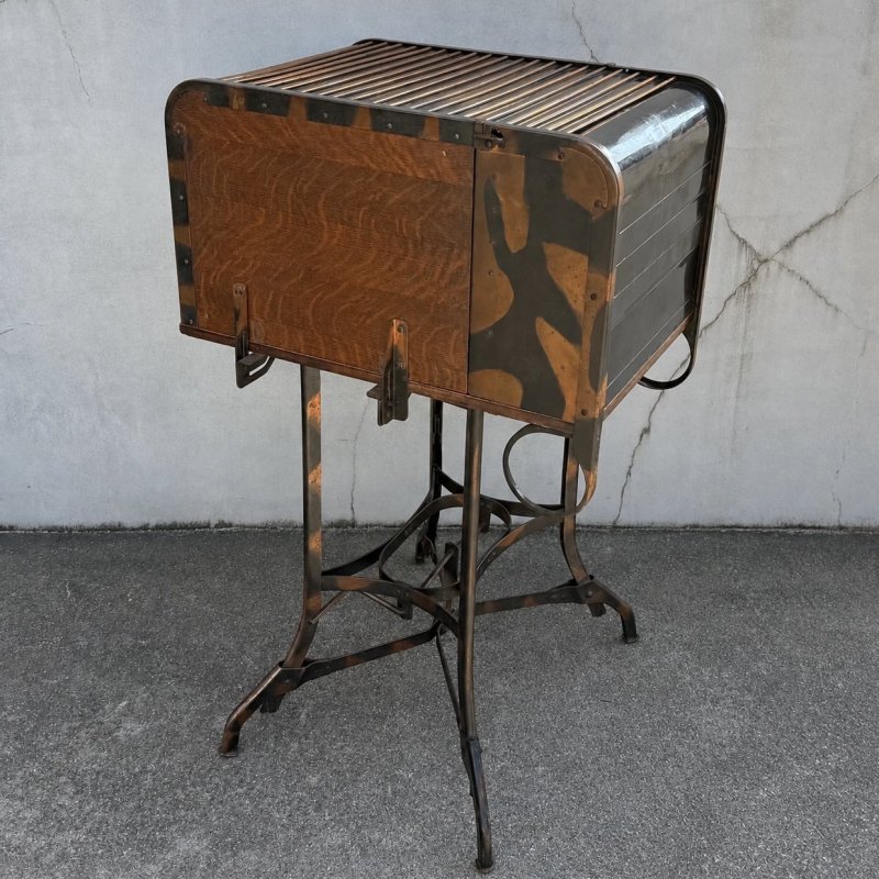 画像7: VINTAGE ANTIQUE TOLEDO UHL STEEL TABLE JAPANNED ヴィンテージ アンティーク トレド タイプライターテーブル ジャパンド ジャパンフィニッシュ / ジャパンカラー ディスプレイ 棚 家具 アイアン 店舗什器 アメリカ