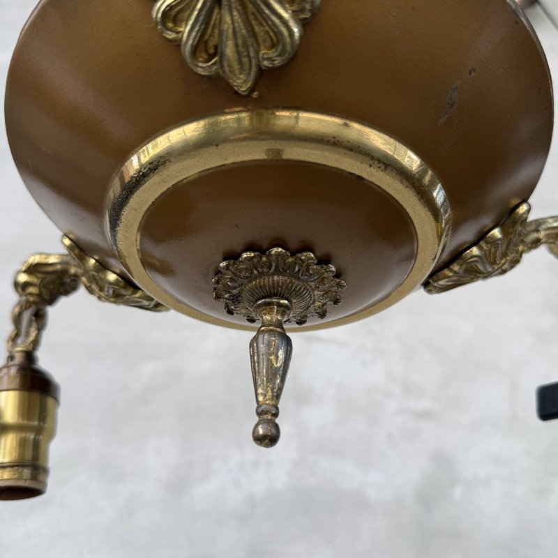 画像5: VINTAGE ANTIQUE LIGHT ヴィンテージ アンティーク シャンデリア パンライト 吊り下げライト  天井照明 / 3灯 ライト ペンダントランプ 真鍮 店舗什器 E26 アメリカ USA (2)