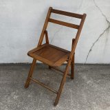 VINTAGE ANTIQUE FOLDING CHAIR WOOD ヴィンテージ アンティーク フォールディングチェア 折り畳み椅子 イス チェア  / ウッド 木製 家具 インテリア ディスプレイ 店舗什器 アメリカ 