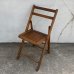 画像1: VINTAGE ANTIQUE FOLDING CHAIR WOOD ヴィンテージ アンティーク フォールディングチェア 折り畳み椅子 イス チェア  / ウッド 木製 家具 インテリア ディスプレイ 店舗什器 アメリカ  (1)