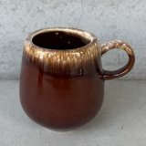 VINTAGE ANTIQUE MCCOY POTTERY MUGCUP ヴィンテージ アンティーク マッコイ マグカップ コップ 食器 陶器 ブラウンドリップ / コーヒーカップ 茶色 カフェ 喫茶店 店舗什器 アメリカ n
