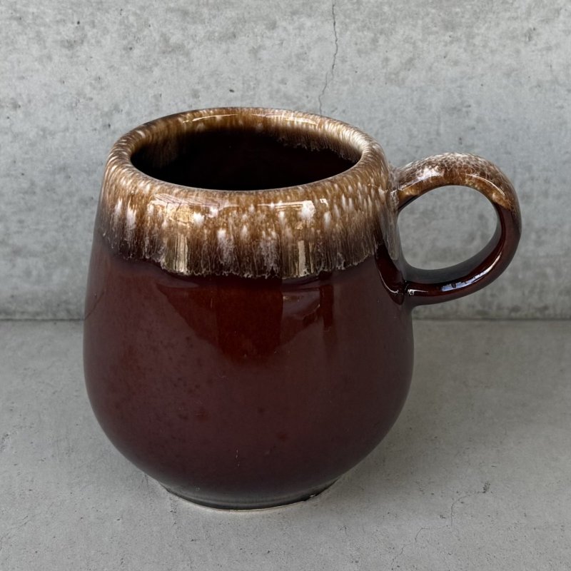画像1: VINTAGE ANTIQUE MCCOY POTTERY MUGCUP ヴィンテージ アンティーク マッコイ マグカップ コップ 食器 陶器 ブラウンドリップ / コーヒーカップ 茶色 カフェ 喫茶店 店舗什器 アメリカ m