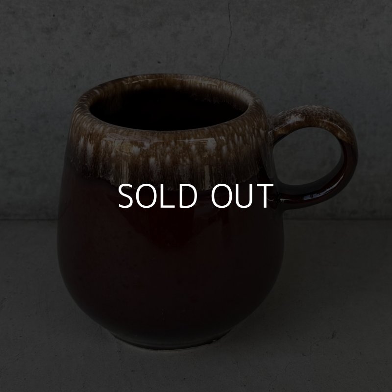 画像1: VINTAGE ANTIQUE MCCOY POTTERY MUGCUP ヴィンテージ アンティーク マッコイ マグカップ コップ 食器 陶器 ブラウンドリップ / コーヒーカップ 茶色 カフェ 喫茶店 店舗什器 アメリカ m