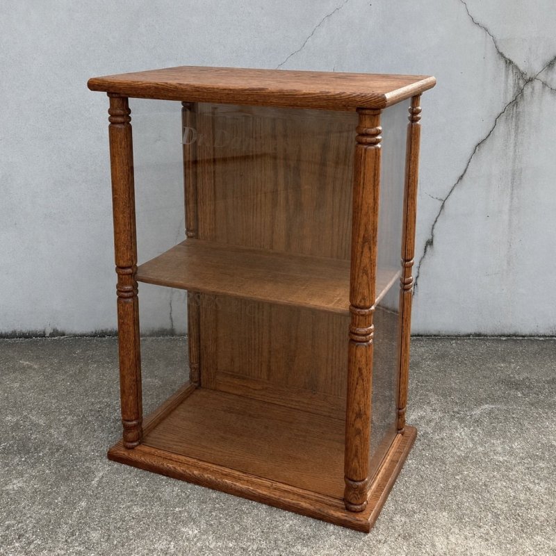 画像1: VINTAGE ANTIQUE WOODEN SHOWCASE ヴィンテージアンティーク ショーケース ガラスケース / ディスプレイケース カウンターケース ウッド 木製 卓上 薬屋 陳列 店舗什器 アメリカ