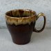 画像1: VINTAGE ANTIQUE POTTERY MUGCUP ヴィンテージ アンティーク マグカップ ブラウンドリップグレーズ コップ 食器 陶器 / コーヒーカップ ブラウン 茶色 カフェ 喫茶店 店舗什器 アメリカ o (1)