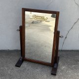 VINTAGE ANTIQUE STAND MIRROR QUEEN QUALITY SHOE ヴィンテージ アンティーク 鏡 ミラー スタンドミラー  /  アドバタイジング 企業物 ウッド 木製 置き型 靴屋 店舗什器 アメリカ 