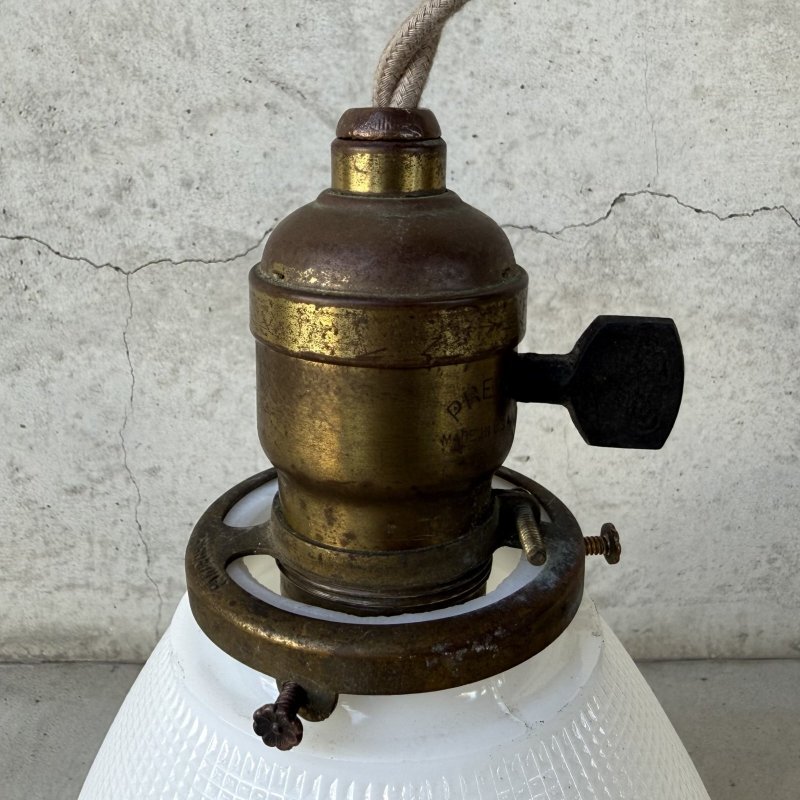 画像5: VINTAGE ANTIQUE LAMP ヴィンテージ アンティーク 吊り下げランプ 天井照明 / シーリングライト ペンダントライト ミルクガラス ガラスシェード E26 店舗什器 アメリカ (3)