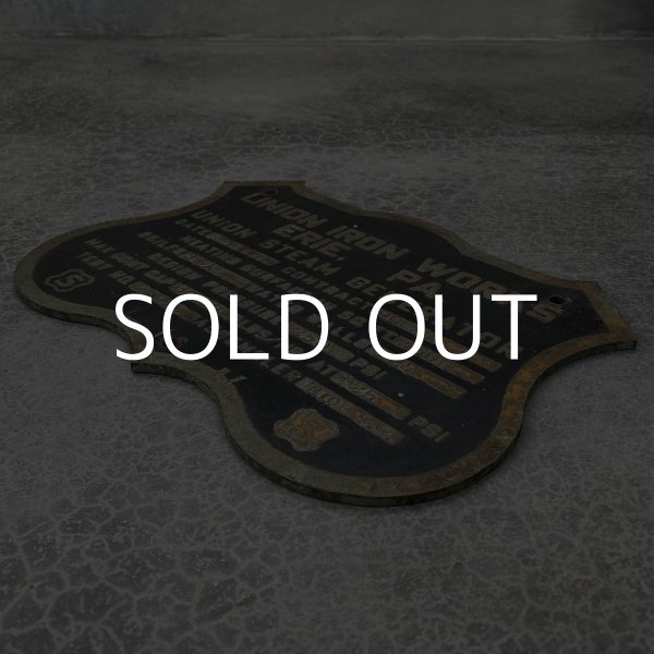 画像3: VINTAGE UNION IRON WORKS ヴィンテージ 看板 鉄工所 アメリカ / インテリア ガレージ コレクタブル (3)