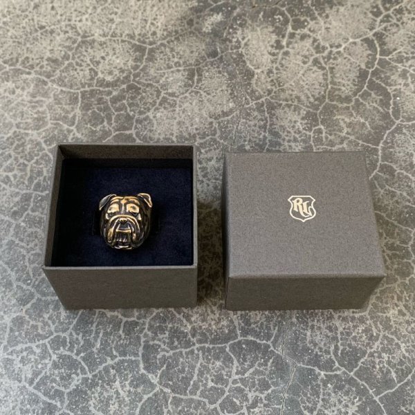 画像6: RUST LEATHER BULLDOG BOSS RING ラストレザー オリジナル ブルドッグ リング ブラス ソリッドブラス 真鍮 指輪 (6)