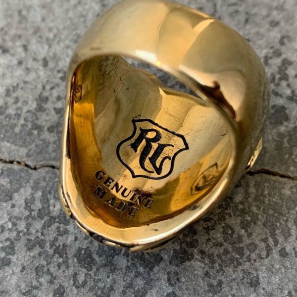 画像5: RUST LEATHER BULLDOG BOSS RING ラストレザー オリジナル ブルドッグ リング ブラス ソリッドブラス 真鍮 指輪 (5)