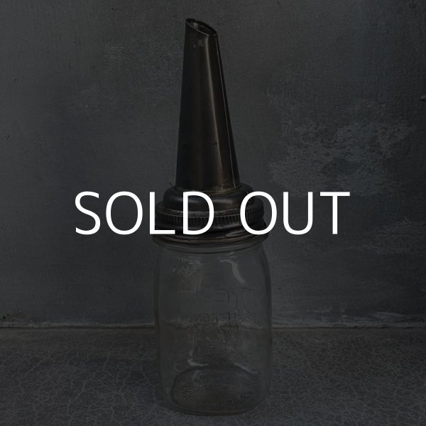 画像2: VINTAGE THE MASTER MFG. CO. PRESTO SUPREME MASON JAR ヴィンテージ ガラス瓶 オイル入れ アメリカ / モーター系 ガレージ 雑貨 (2)