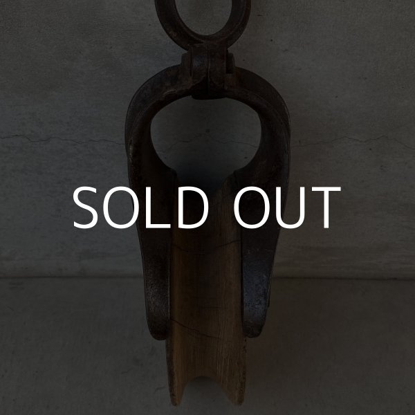 画像4: VINTAGE PULLEY ヴィンテージ 滑車 プーリー アメリカ / インダストリアル ガレージ 工具 (4)