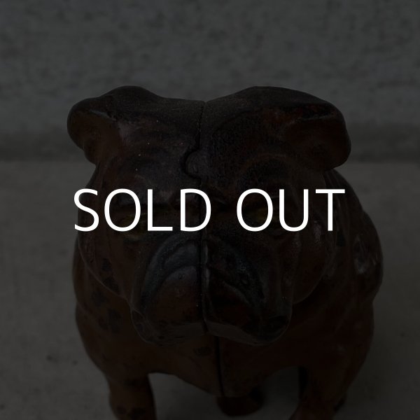 画像8: VINTAGE ANTIQUE ヴィンテージ アンティーク コインバンク ブルドッグ / アメリカ 貯金箱 鋳物 犬 コレクタブル (8)