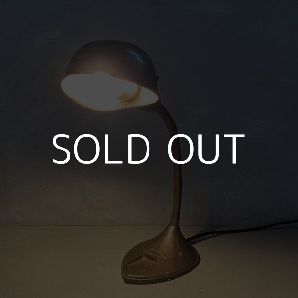 画像9: VINTAGE DESKLAMP ヴィンテージ デスクライト スタンドライト 卓上ライト アメリカ / インダストリアル グースネック 照明 工業用 USA (2) (9)