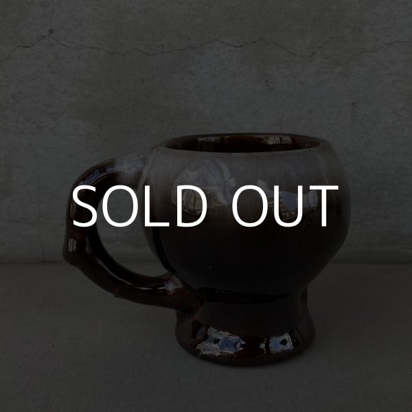 画像3: VINTAGE SKULL MUG ヴィンテージ スカル ドクロ マグカップ JAPAN / 陶器 ブラウン コレクタブル (3)