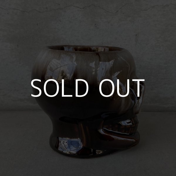 画像4: VINTAGE SKULL MUG ヴィンテージ スカル ドクロ マグカップ JAPAN / 陶器 ブラウン コレクタブル (4)