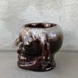 画像5: VINTAGE SKULL MUG ヴィンテージ スカル ドクロ マグカップ JAPAN / 陶器 ブラウン コレクタブル (5)