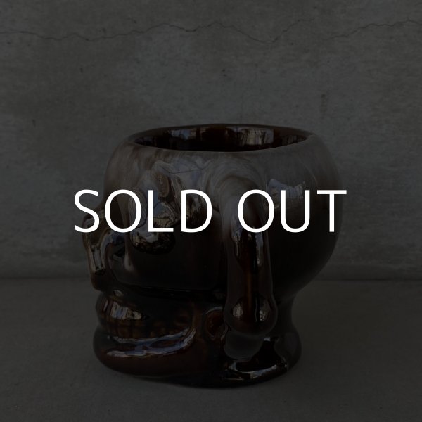 画像5: VINTAGE SKULL MUG ヴィンテージ スカル ドクロ マグカップ JAPAN / 陶器 ブラウン コレクタブル (5)