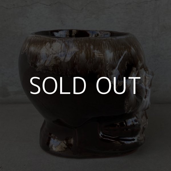 画像4: VINTAGE SKULL MUG ヴィンテージ スカル ドクロ マグカップ JAPAN / 陶器 ブラウン コレクタブル (4)