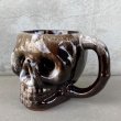 画像1: VINTAGE SKULL MUG ヴィンテージ スカル ドクロ マグカップ JAPAN / 陶器 ブラウン コレクタブル (1)