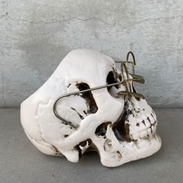 画像4: VINTAGE SKULL ヴィンテージ 眼鏡 スカル アッシュトレイ ドクロ メガネ 陶器 灰皿 輸出用 (4)