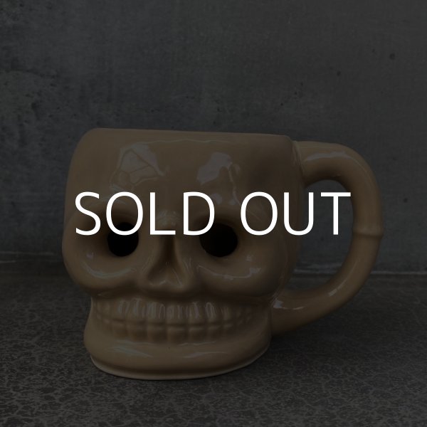 画像2: VINTAGE ANTIQUE SKULL MUG OMC JAPAN TIKI ヴィンテージ アンティーク スカル ドクロ マグカップ / オブジェ デッドストック コレクタブル 骸骨 陶器 輸出用 日本製  (2)
