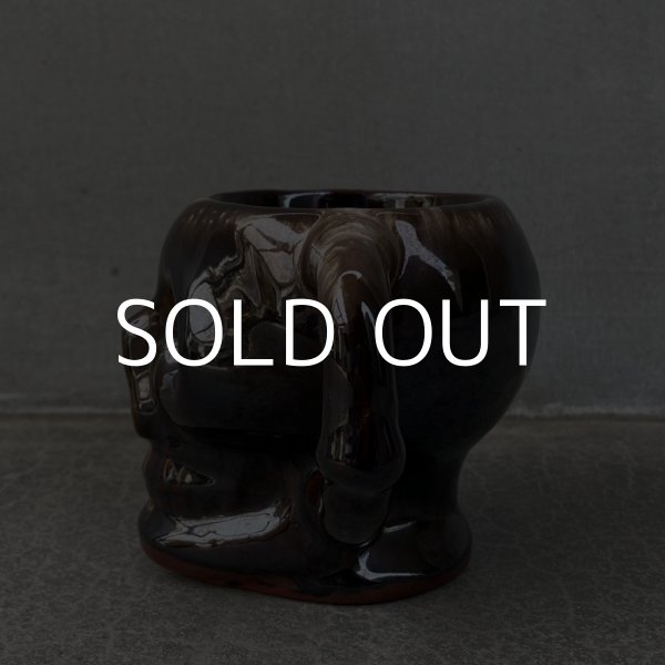 画像5: VINTAGE SKULL MUG ヴィンテージ スカル ドクロ マグカップ JAPAN / 陶器 ブラウン コレクタブル (5)