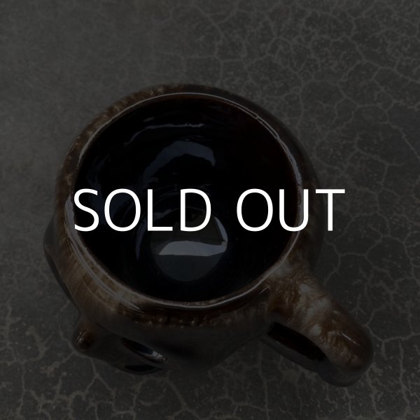 画像6: VINTAGE SKULL MUG ヴィンテージ スカル ドクロ マグカップ JAPAN / 陶器 ブラウン コレクタブル (6)