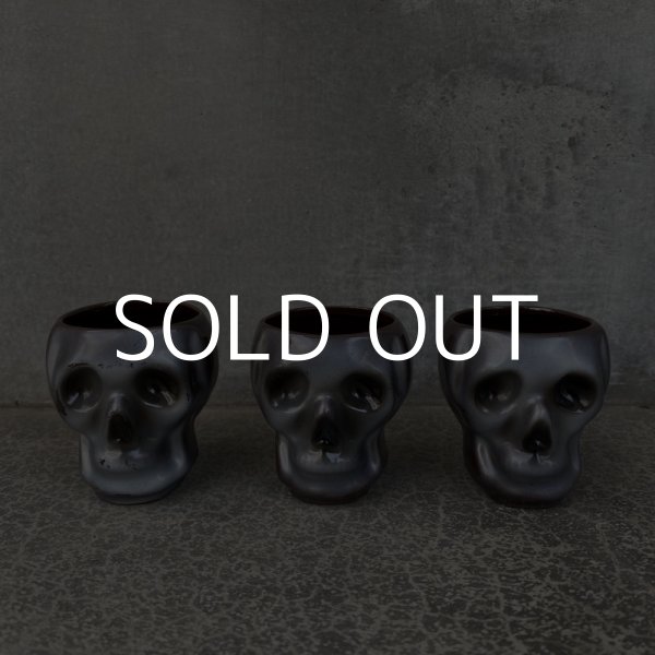 画像6: VINTAGE SKULL LAY OFF JAPAN ヴィンテージ ポイズンボトル デカンタ セット / ショットグラス 骸骨 陶器 日本製 (6)