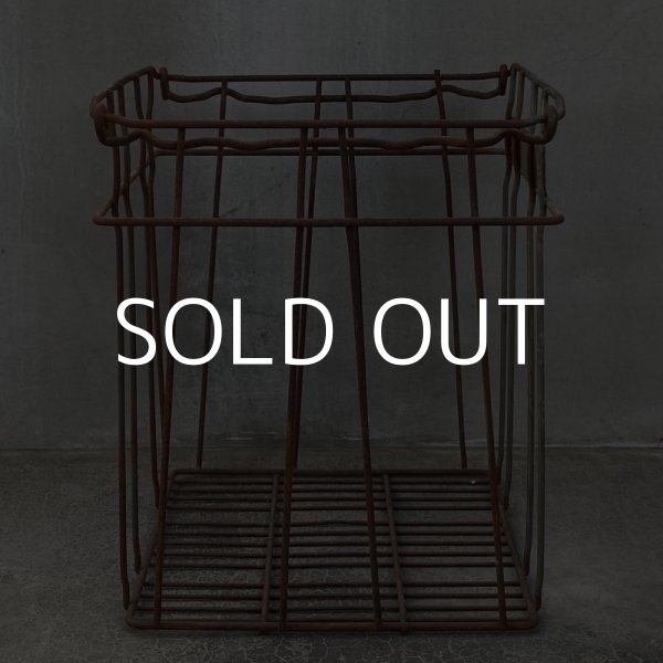 画像3: VINTAGE ヴィンテージ ワイヤーバスケット アイアン / アメリカ インダストリアル ガレージ 収納 什器 (1) (3)