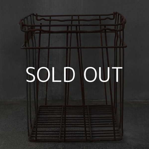 画像4: VINTAGE ヴィンテージ ワイヤーバスケット アイアン / アメリカ インダストリアル ガレージ 収納 什器 (1) (4)